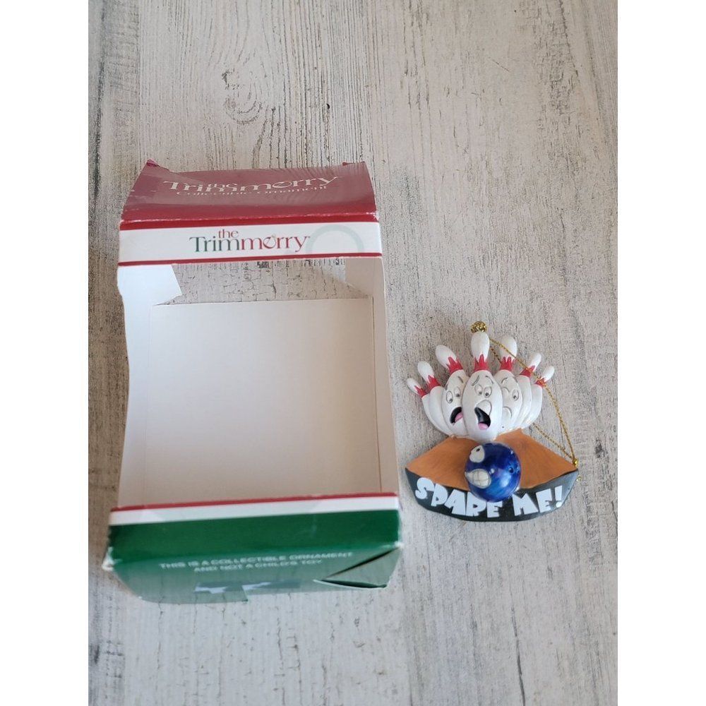 TrimMerry spare me bowling pins ornament Xmas